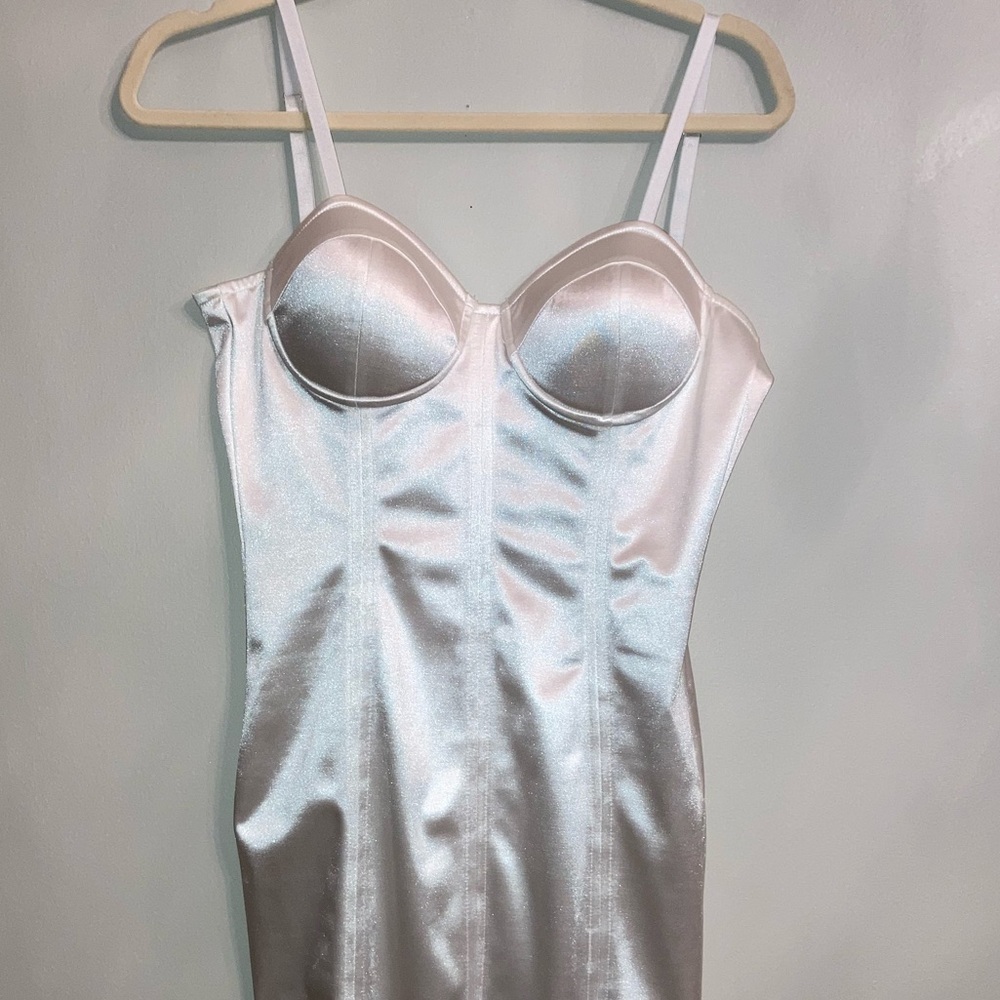 Satin bodycon slip dress